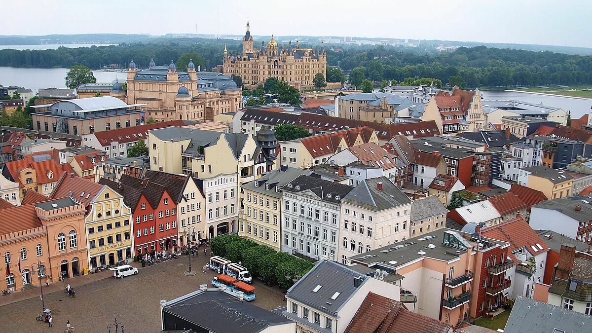 Blick auf die Altstadt von Schwerin