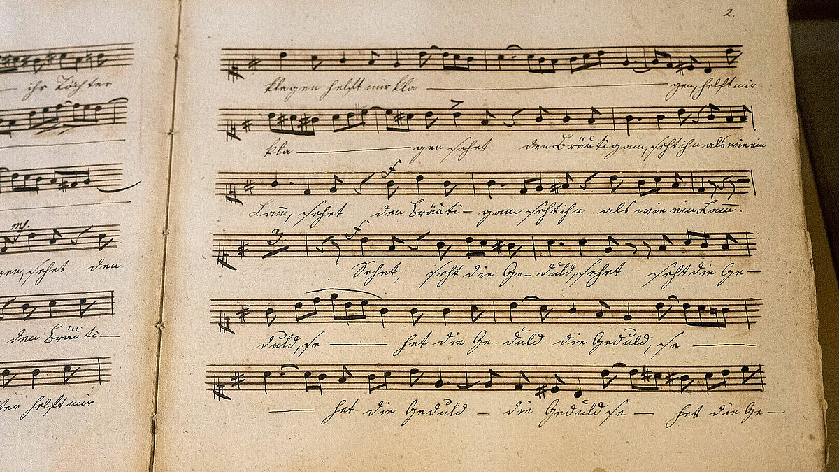 Bachs umfangreichstes Werk, die "Matthäus-Passion", wird im Rahmes des Festivals in der Lübecker Musik- und Kongresshalle aufgeführt (Bild: Matthäus Passion, BWV 244, handschriftliche Chorstimme, Berlin 1829)