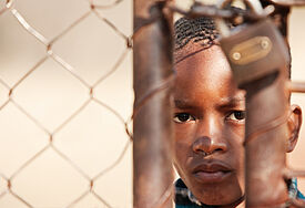 Flüchtlingskind in Afrika.