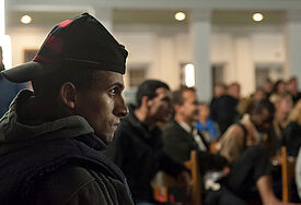 Ein junger Flüchtling im Kirchenasyl in Berlin im September 2014