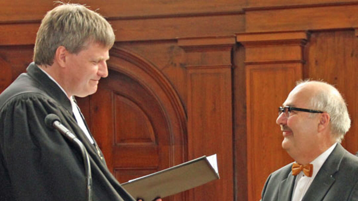 v.l.n.r.: Bischof Dr. Andreas von Maltzahn und Oberkirchenrat Dr. Rainer Rausch