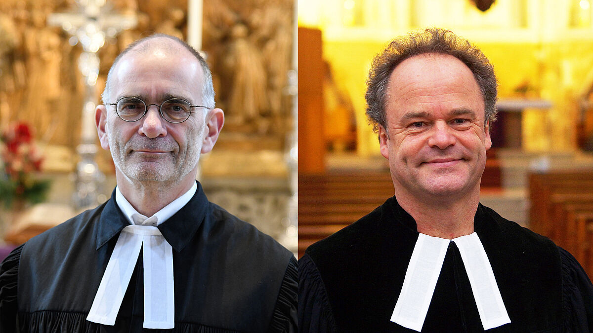 Die beiden Kandidaten für das Bischofsamt im Sprengel Mecklenburg und Pommern: Christian Behr (l.) und Tilman Jeremias.