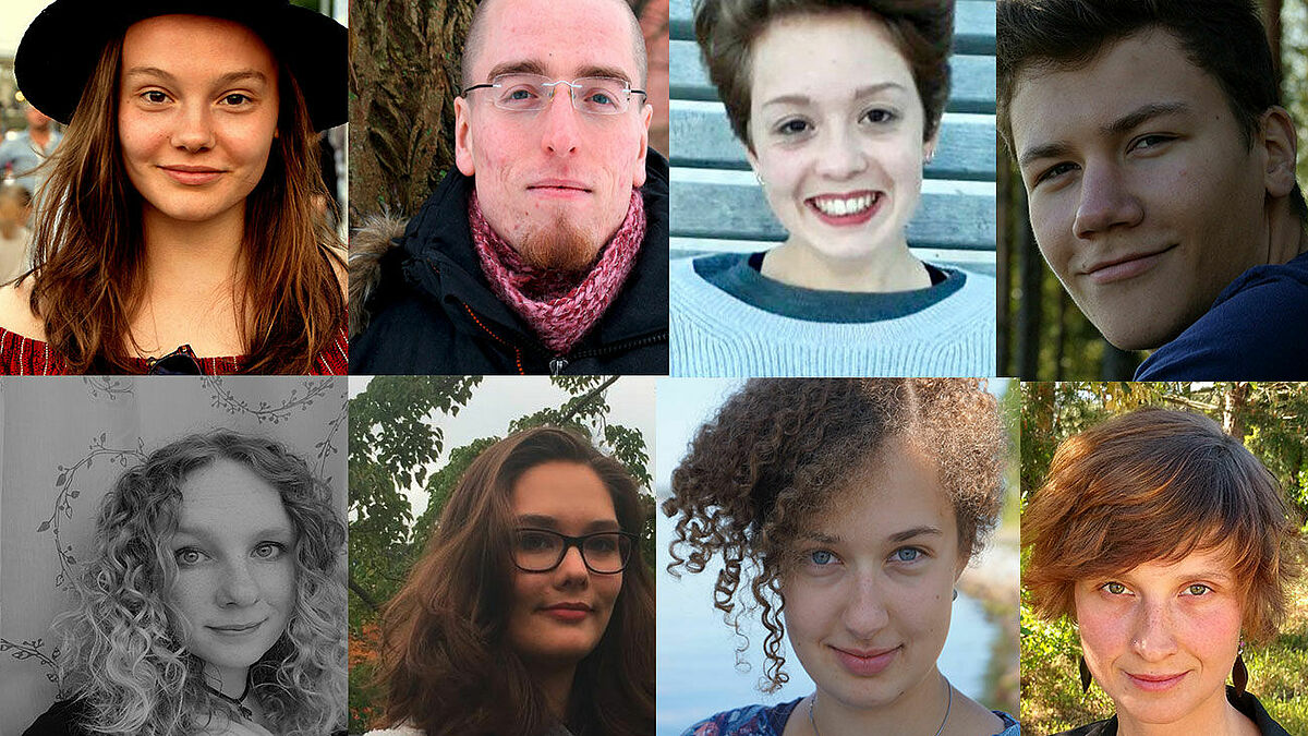 V.l.n.r.: Maxine Holsten, Tobias Reußwig, Pernille Leu, Torben Adam (obere Reihe), Theresa Steigleder, Kristina Reschke, Meret Unruh, Josephine Exner (untere Reihe)  
