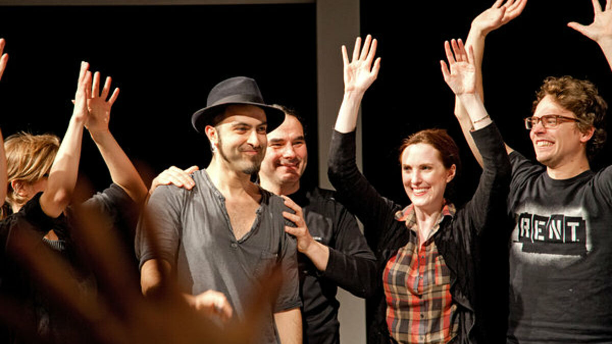 Siegerehrung beim Poetry Slam-Wettbewerb "BÄÄM! Der Deaf Slam" der "Aktion Mensch"im Januar in Berlin. 