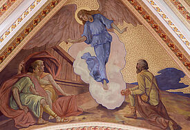 Die Verkündigung an die Hirten ist seit dem Mittelalter ein beliebtes Motiv in der christlichen Kunst. Hier in einer Kirche in der Slovakei.