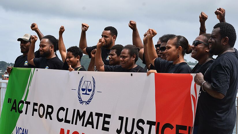 Protestierende vom Vanuatu Climate Action Network