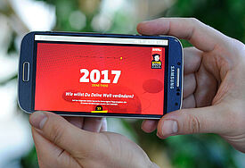 Online-Aktionen zum Reformationsjubiläum 2017, zum Beispiel die Aktion www.deine-these.de (Bild)