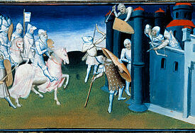 Kreuzzüge sind ein Thema des Historikertages. Im Bild: Die Eroberung von Jerusalem durch die Sarazenen unter Sultan Saladin am 3. Oktober 1187 (französische Buchmalerei, um 1400)