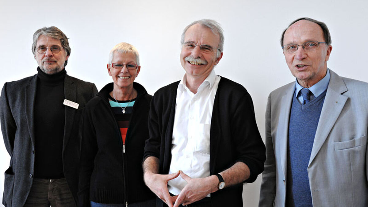 Das Vorbereitungsteam des 30. Kolloquiums Dr. Arndt-Michael Oschinsky, Inke Asmussen, Wolfgang Pittkowski, Dr. Joachim Gunkel (v.l.n.r.)