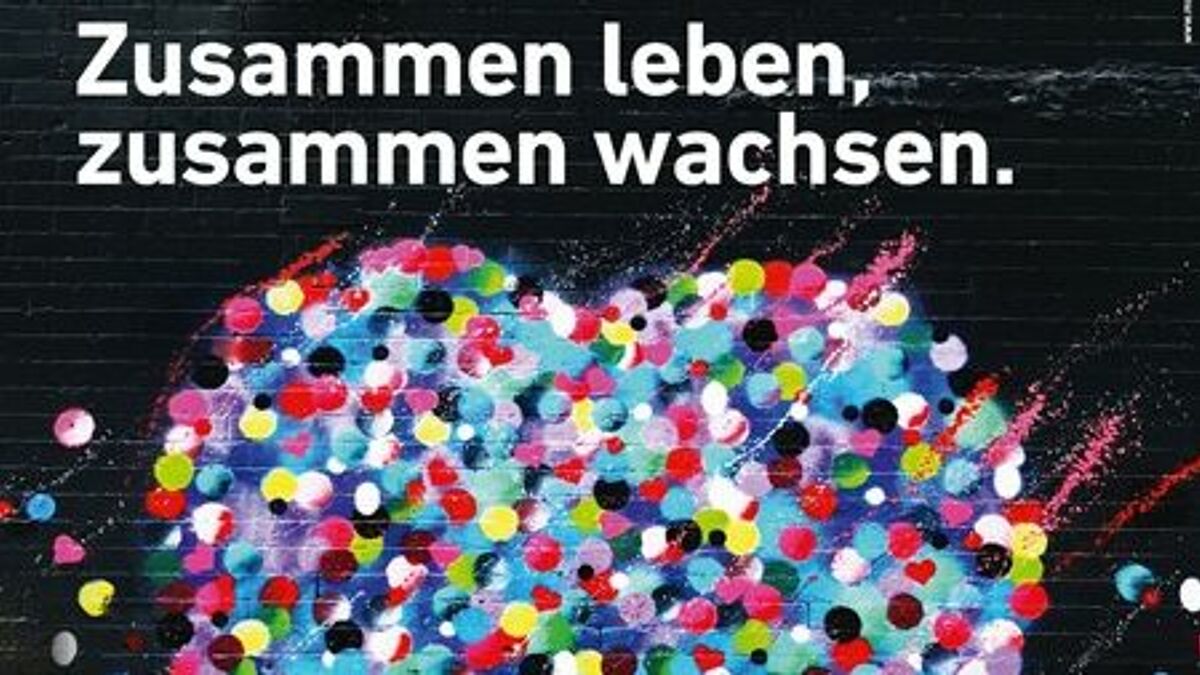 Motiv zur Interkulturellen Woche 2019: das Konfetti-Herz.
