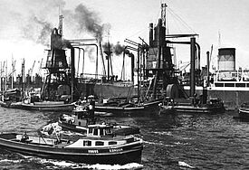 Der Hamburger Hafen 1949. (Symbolbild)