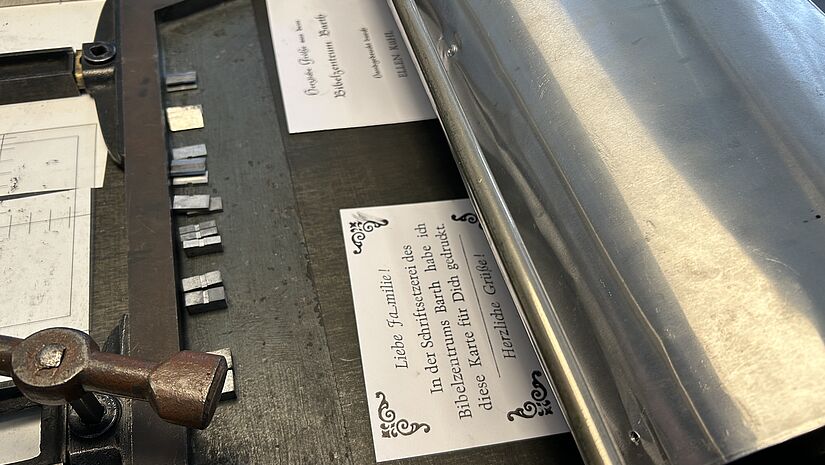 Walze in der Werkstatt des Bibelzentrums Barth 