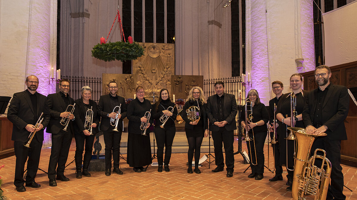 Der Bläserkreis des Posaunenwerks der Nordkirche unter Leitung von Landesposaunenwart Daniel Rau gestaltete das musikalische Rahmenprogramm des Abends.