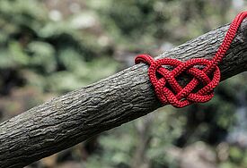 Herz als Netz gestrickt