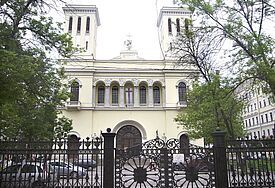 Die Evangelische St. Petrikirche in Sankt Petersburg, Russland. Zu Sowjetzeiten wurde das Gotteshaus mit dem Spitznamen Schwimmbadkirche als Schwimmhalle genutzt