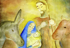 Die Heilige Familie, Jesus von Nazareth mit Maria und Josef