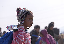 Flüchtlinge aus Syrien und dem Irak bei ihrer Ankunft in Slovenien