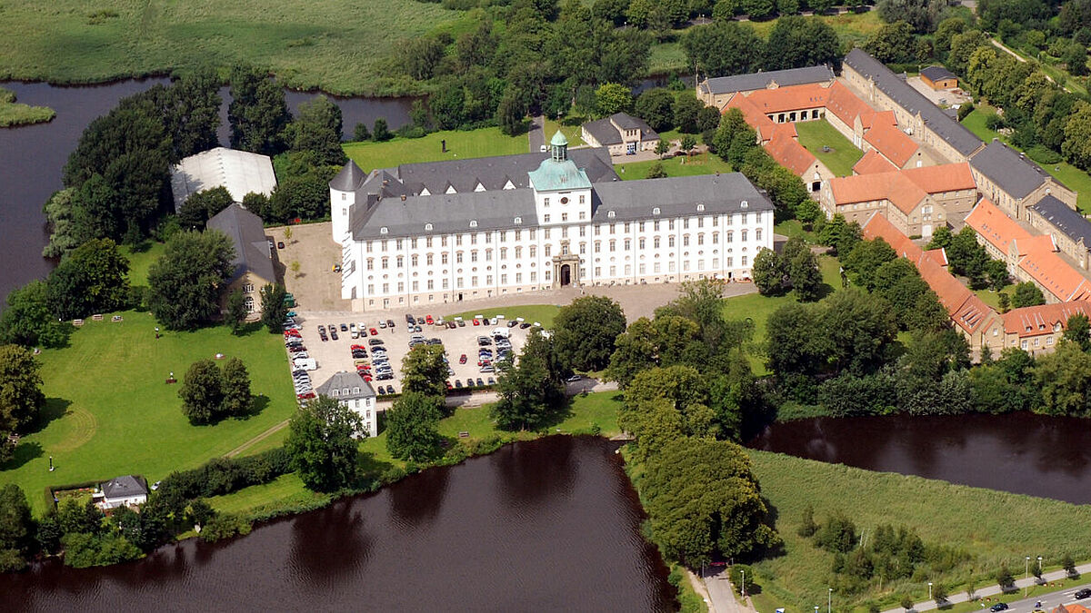 Das Schloss Gottorf auf der Schleswiger-Museumsinsel.