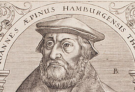 Porträt von Johannes Aepinus. Es ist ab 26.März im Hamburg Museum zu sehen