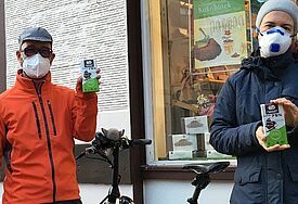 Schokoladenlieferung per Lastenrad 