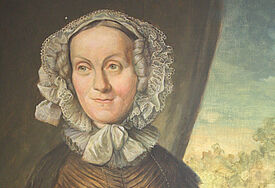 Amalie Sieveking (1794 -1859), Gemälde von Hans-Heinrich Porth (1841)
