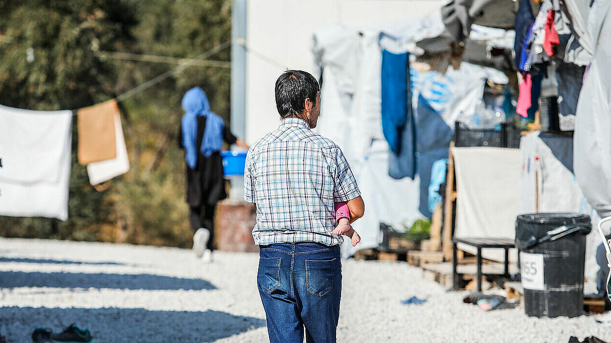 Das Flüchtlingslager Moria auf der griechischen Insel Samos vor dem verheerenden Brand. 