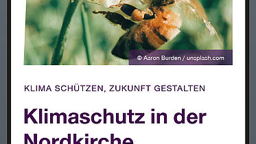 Ansicht der Startseite des Klimaportals auf dem Handy