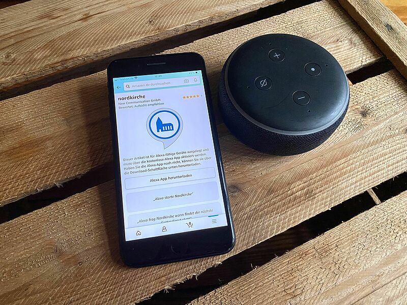 Alexa Skill für Gottesdienste - Ansicht eines Smartphones