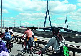 Die Sternfahrt führt über die Köhlbrandbrücke (Archivfoto 2014)