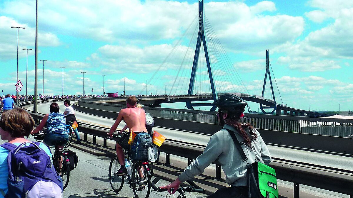  Die Sternfahrt führt über die Köhlbrandbrücke (Archivfoto 2014)