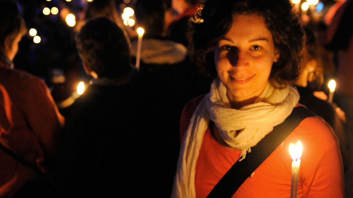Beim Abend der Begegnung auf dem Kirchentag in Bremen.